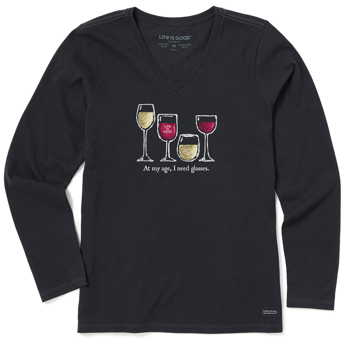 Women's I Need Wine Glasses Long Sleeve Crusher Vee