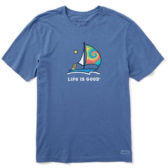 Men's Rocket Tie Dye Sailboat Short Sleeve Crusher Tee