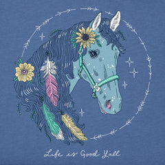 Women's Horse Portrait Short Sleeve Crusher Tee