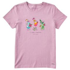 Women's Ladies Cocktails I Like Crafts Short Sleeve Crusher Tee