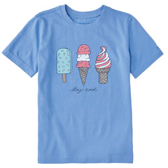Kids Stay Cool Ice Cream Short Sleeve Crusher Tee