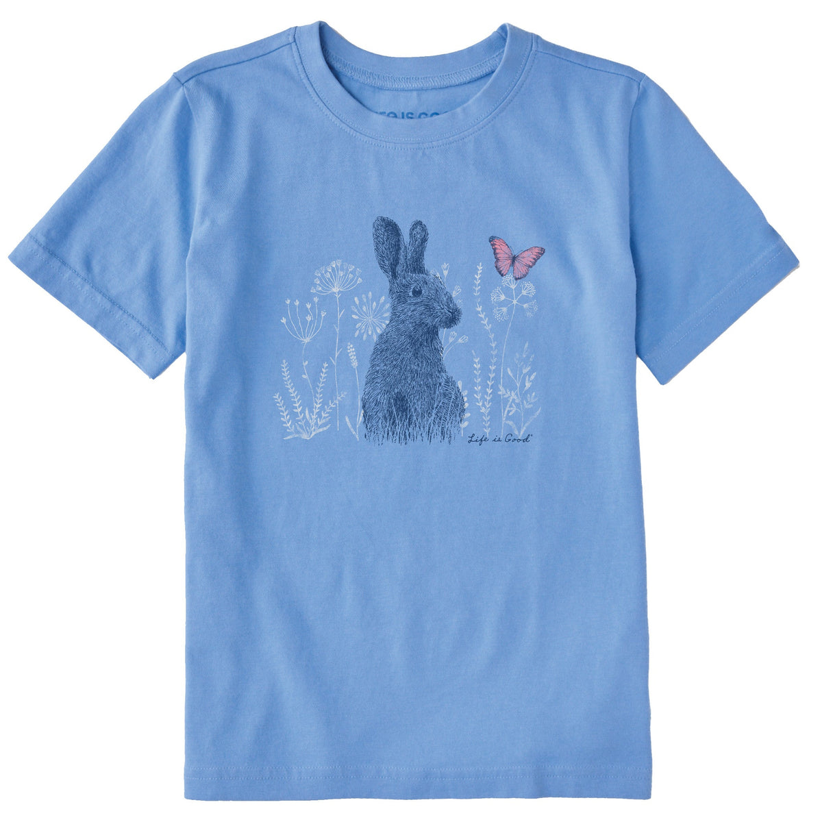 Kids Bunny and Butterfly Short Sleeve Crusher Tee