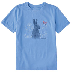 Kids Bunny and Butterfly Short Sleeve Crusher Tee