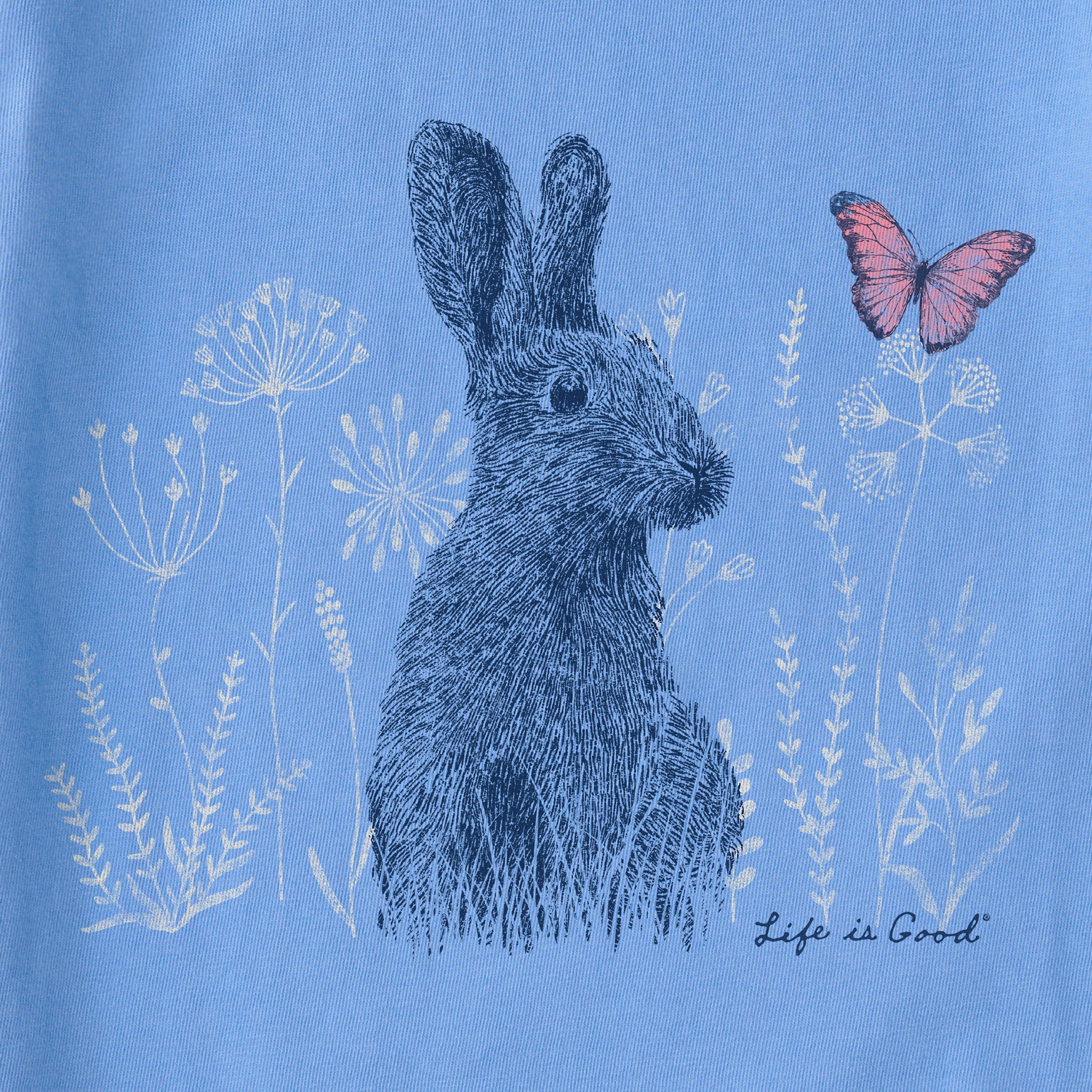 Kids Bunny and Butterfly Short Sleeve Crusher Tee