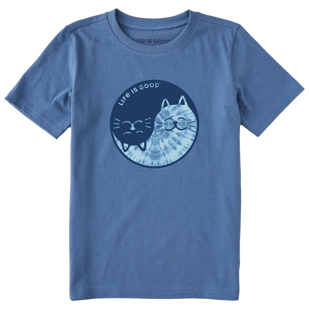 Kids Tie Dye Yin Yang Cats Short Sleeve Crusher Tee