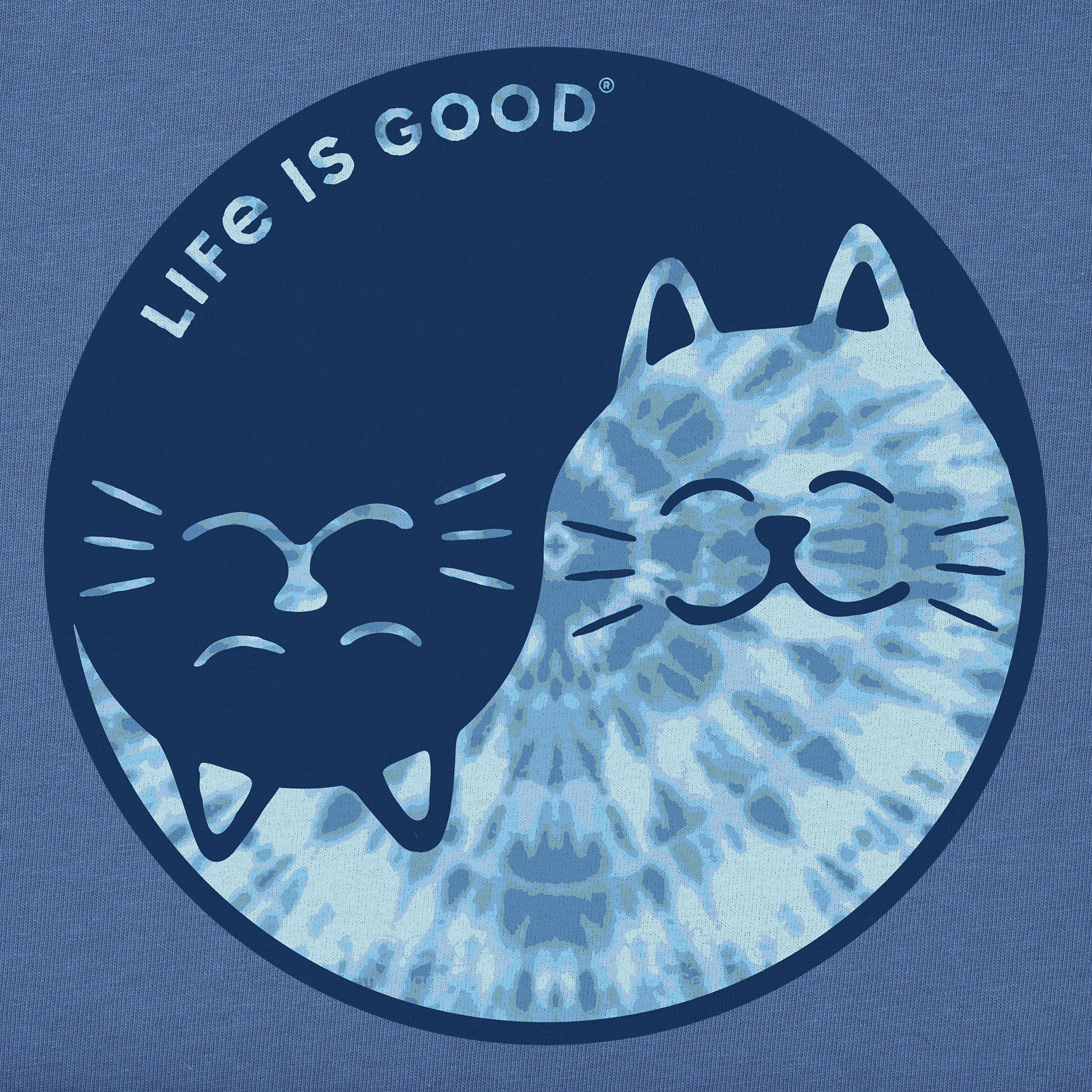 Kids Tie Dye Yin Yang Cats Short Sleeve Crusher Tee