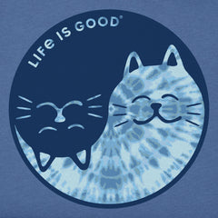 Kids Tie Dye Yin Yang Cats Short Sleeve Crusher Tee