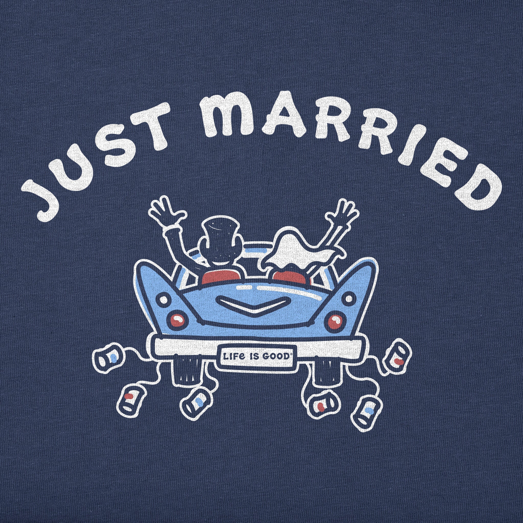 Men's Just Married Antique Car Short Sleeve Crusher Tee