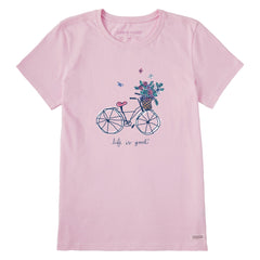 Women's Flower Basket Bike Short Sleeve Tee