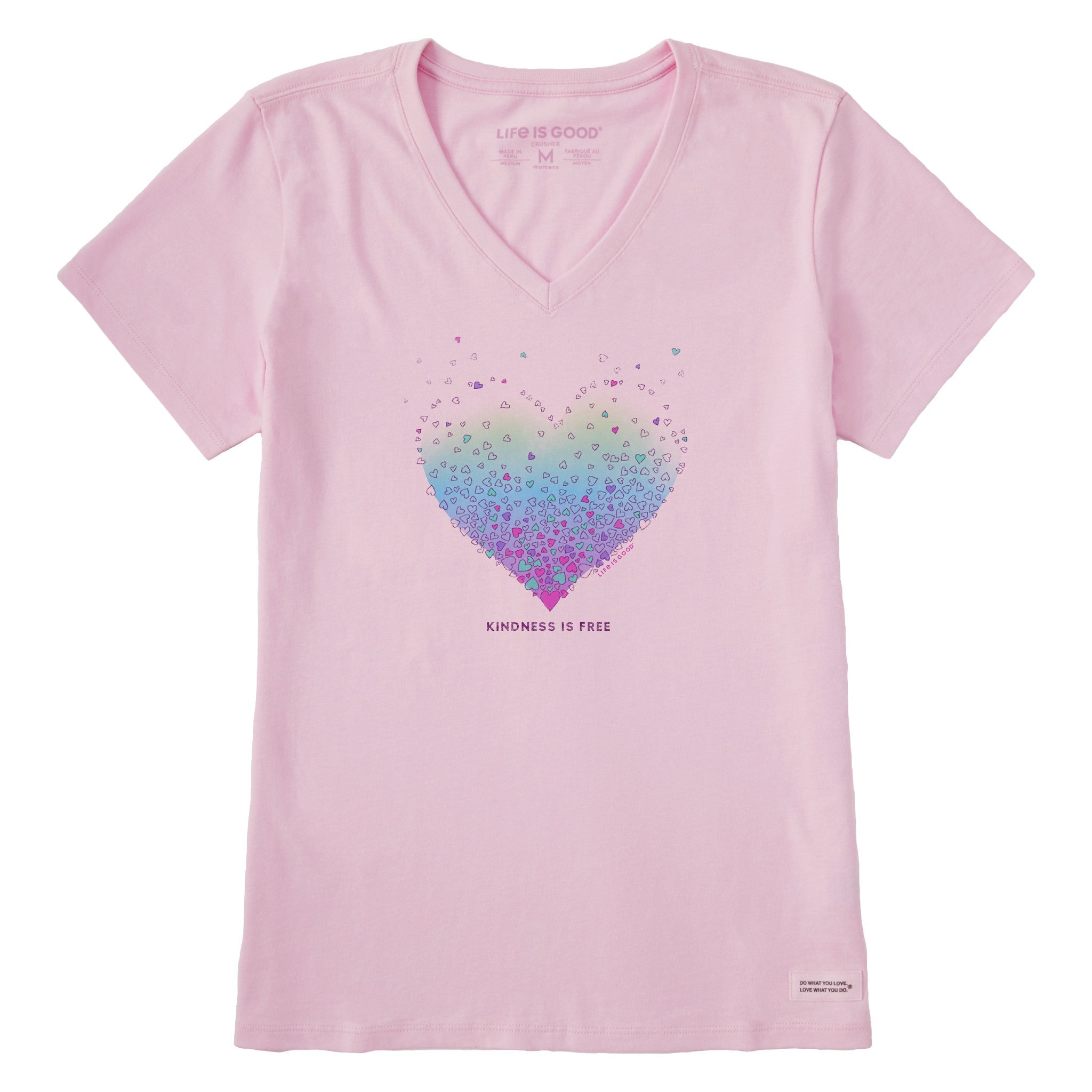 Women's Kindness is Free Evaporating Heart Short Sleeve Vee