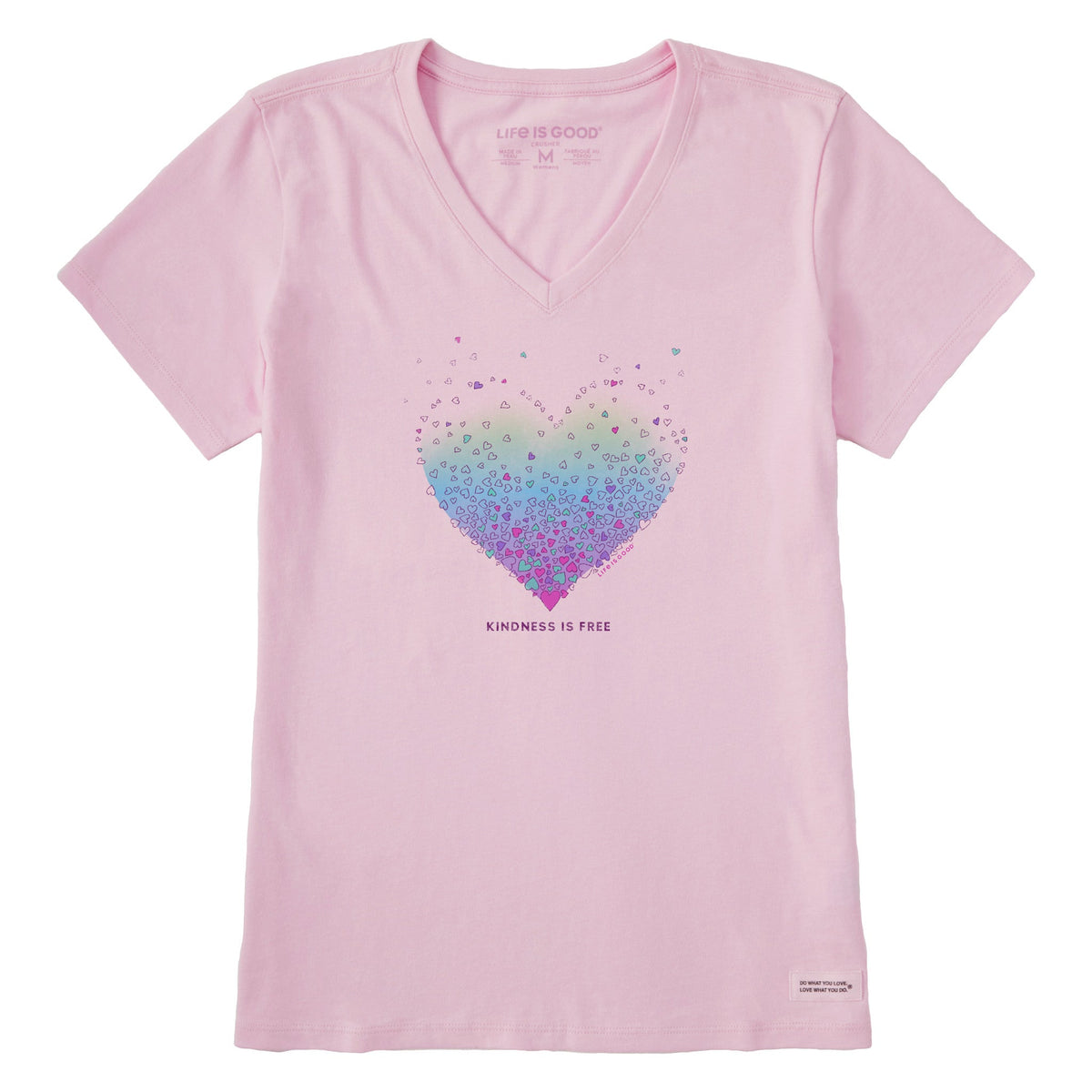 Women's Kindness is Free Evaporating Heart Short Sleeve Vee