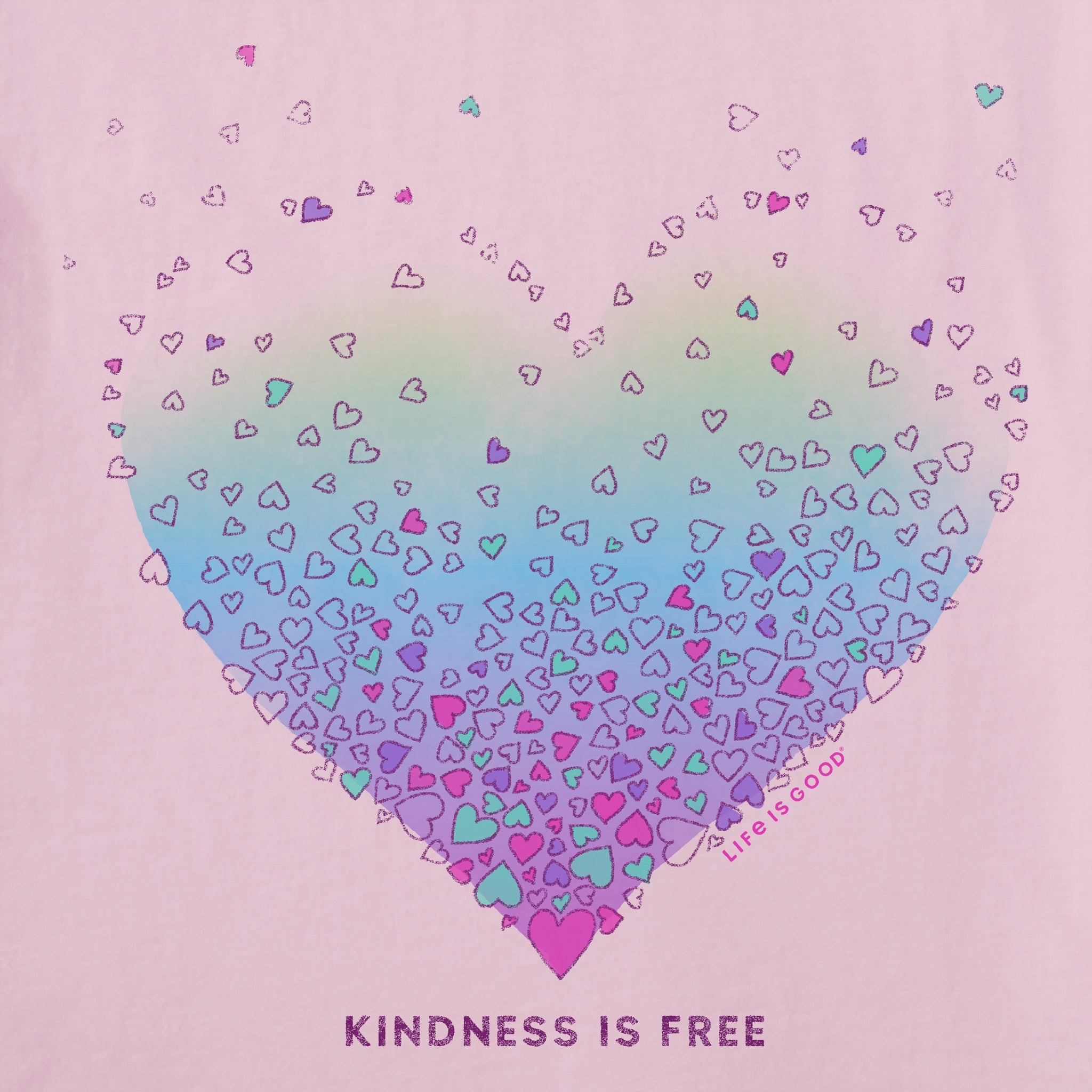 Women's Kindness is Free Evaporating Heart Short Sleeve Vee
