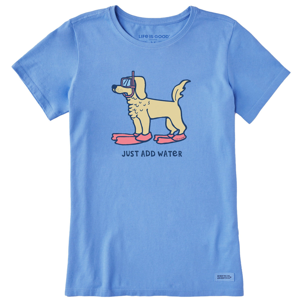Women's Just Add Water Snorkle Dog Short Sleeve Crusher Tee