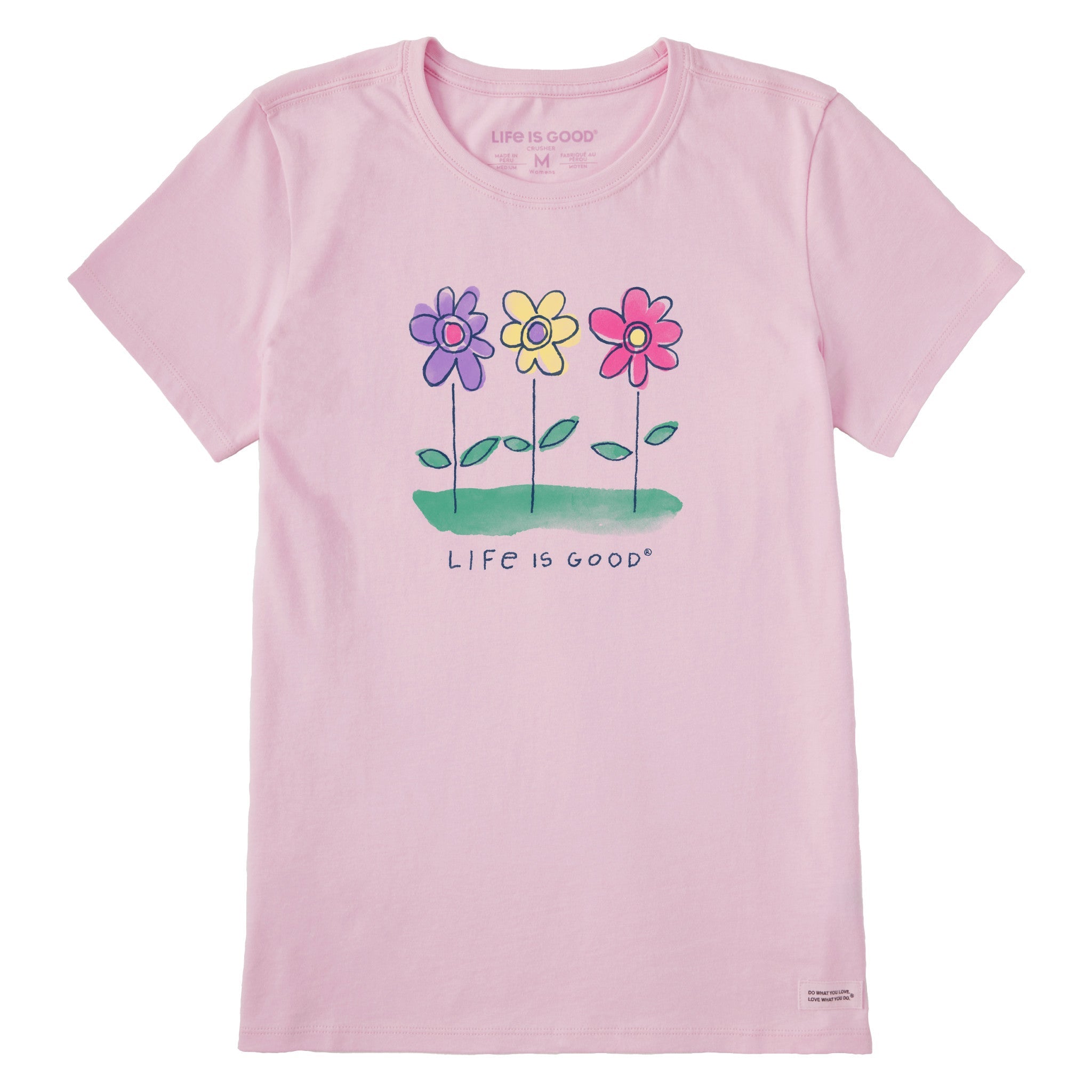 Women's 3 Happy Flowers Short Sleeve Tee