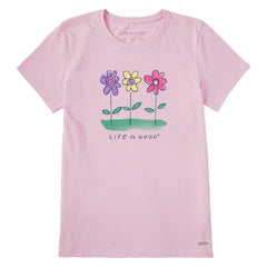 Women's 3 Happy Flowers Short Sleeve Tee