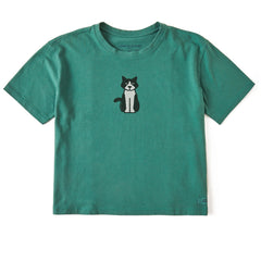 Women's Clean Tuxedo Al Short Sleeve Crusher Boxy Tee