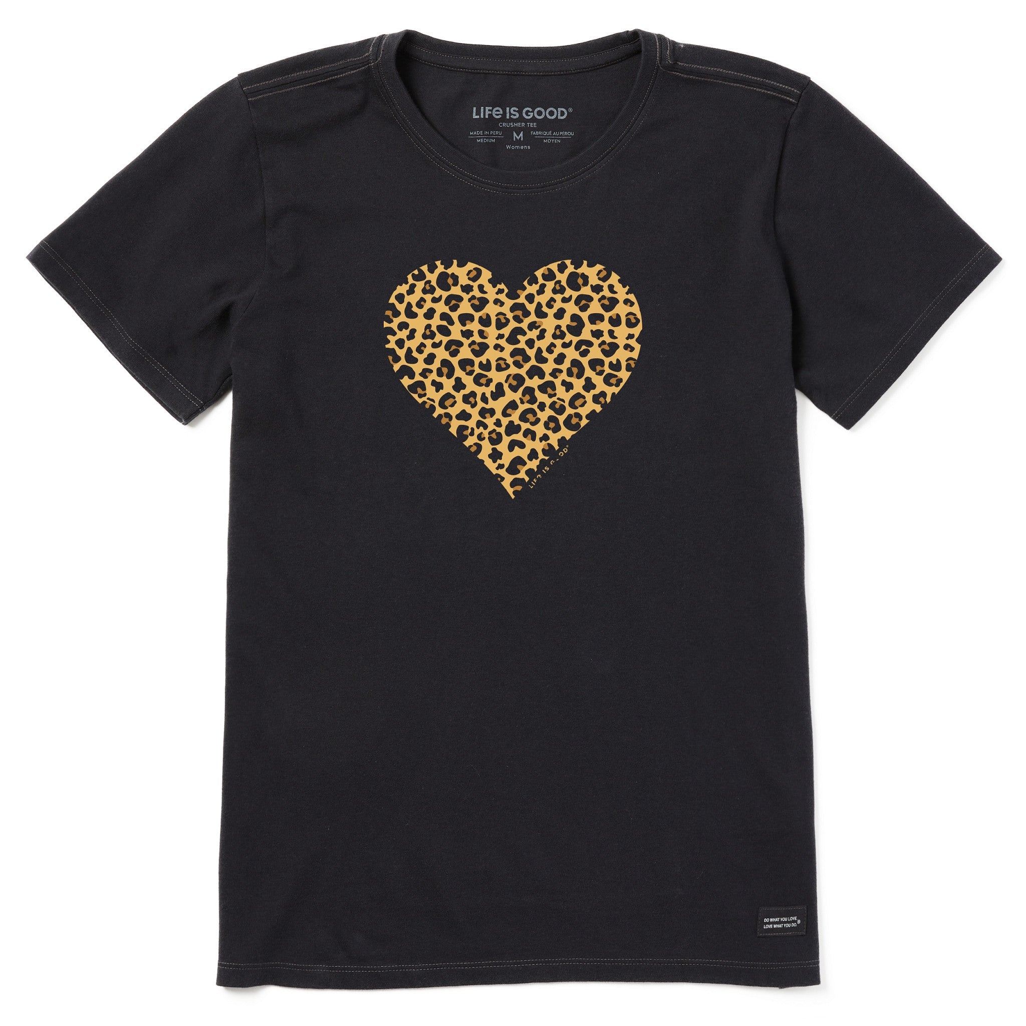 Women's Leopard Heart Short Sleeve Tee