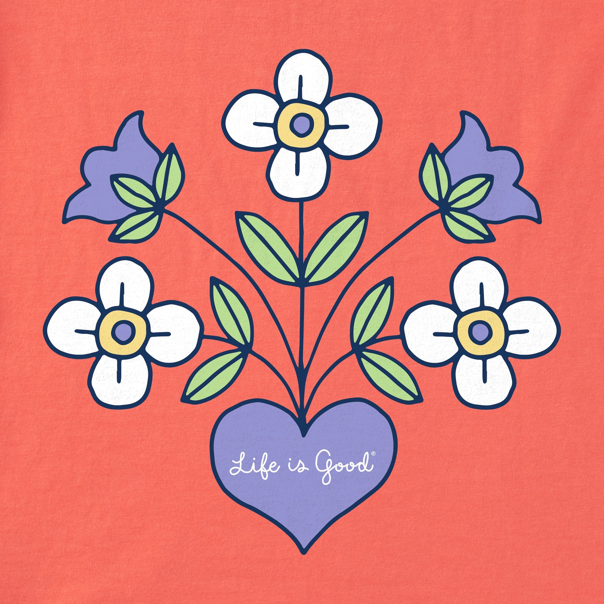 Women's Heart Flowers Short Sleeve Vee