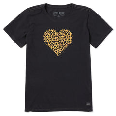 Women's Leopard Heart Short Sleeve Tee