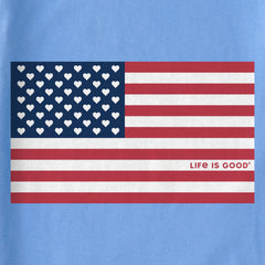 Kids Flag Hearts Short Sleeve Crusher Tee