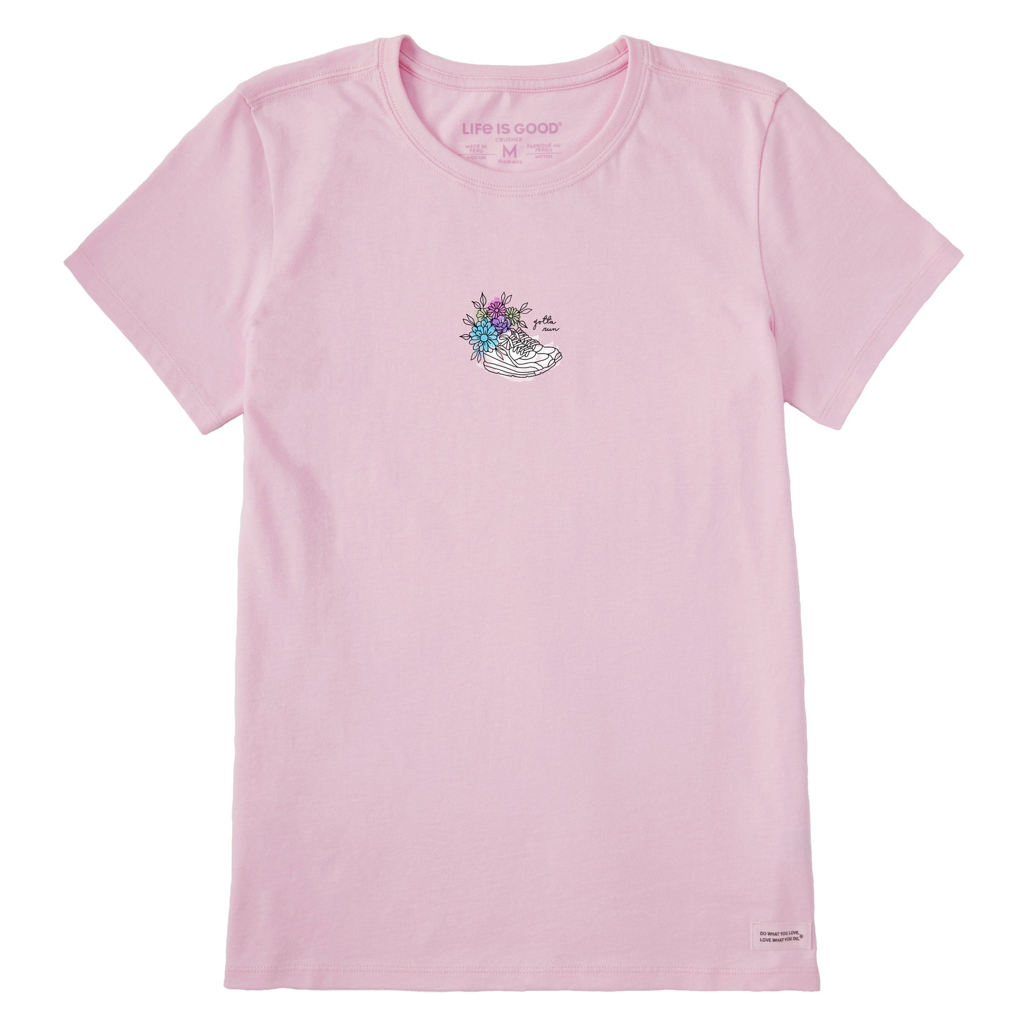 Women's Gotta Run Floral Sneakers Short Sleeve Tee