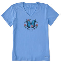 Women's Butterfly Take it Slow Short Sleeve Vee