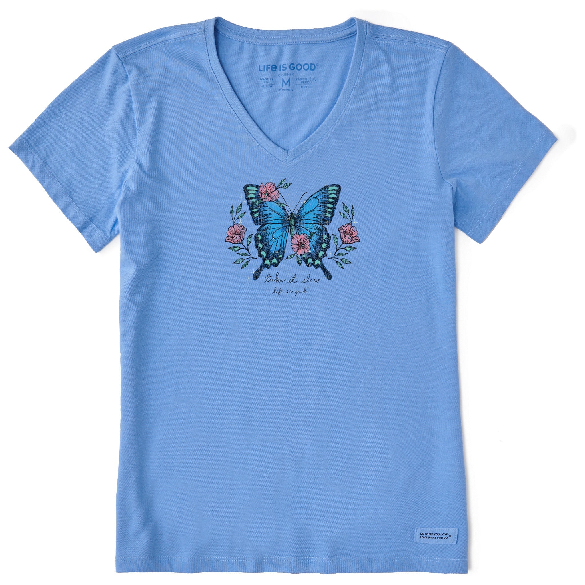 Women's Butterfly Take it Slow Short Sleeve Vee
