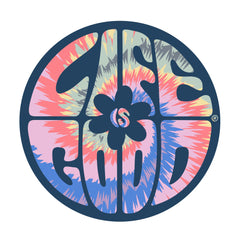 Daisy Circle Tie Dye 4" Circle Sticker