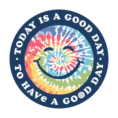 Tie Dye Smile Good Day 4" Circle Sticker