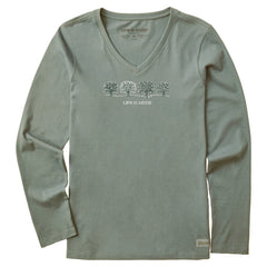 Women's Four Seasons Trees Long Sleeve Crusher Vee