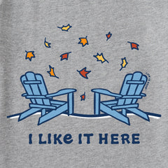 Women's Adirondacks I Like it Here Fall Long Sleeve Crusher Vee