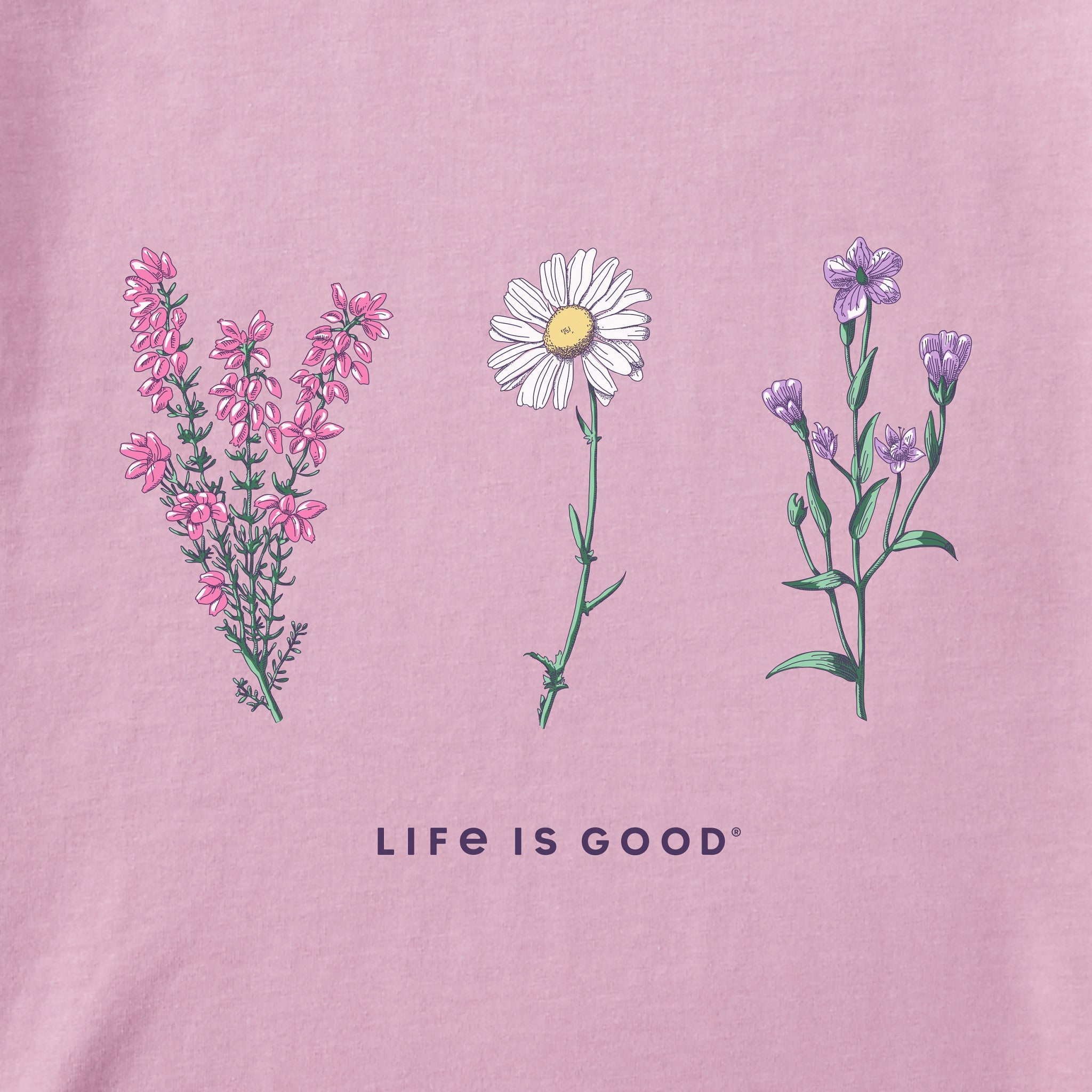 Women's Detailed Wildflowers Long Sleeve Crusher Tee