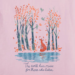 Women's Earth Has Music Foxy Lake Short Sleeve Crusher Tee