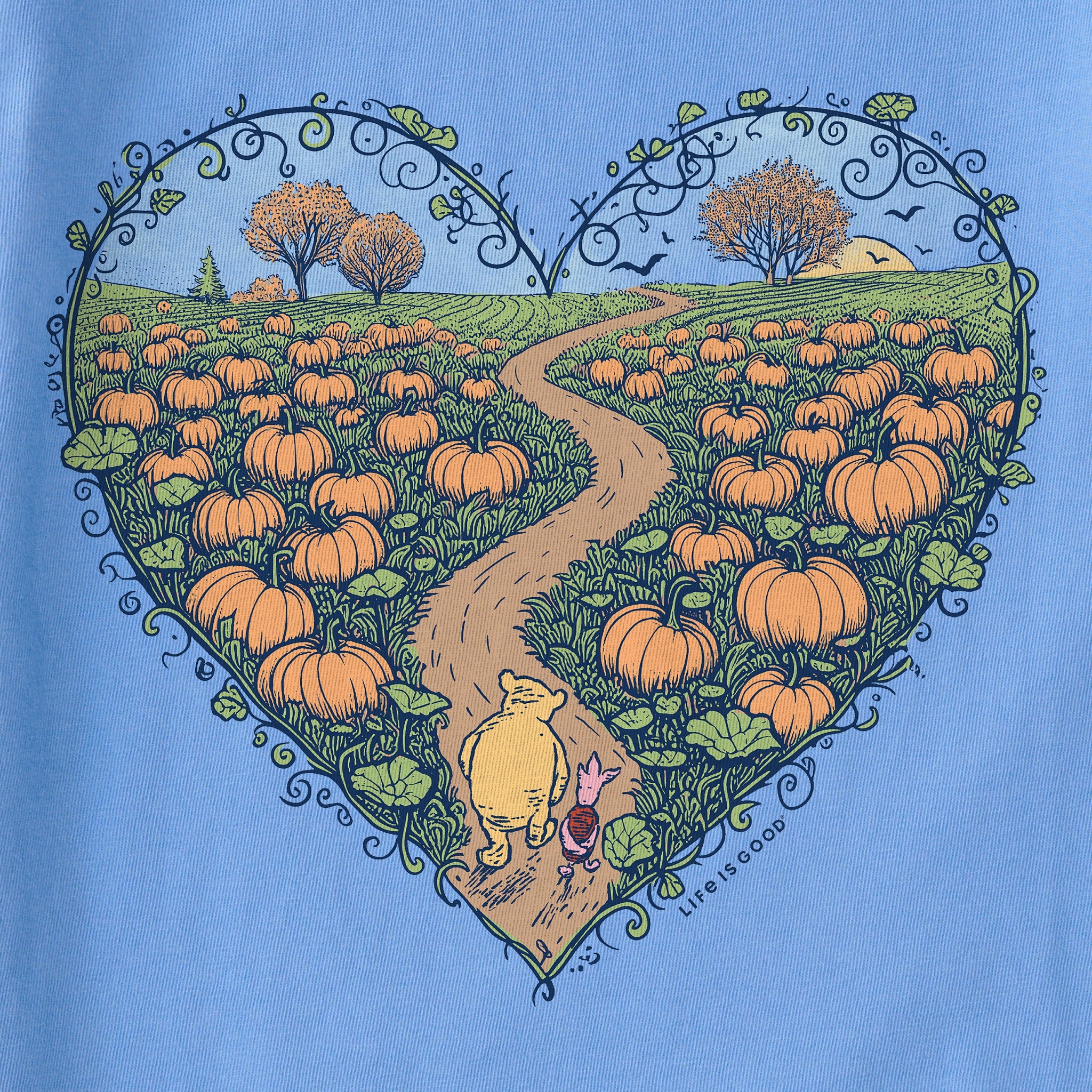 Kids Winnie & P Pumpkin Patch Heart Short Sleeve Crusher Tee