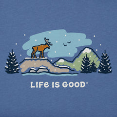 Men's Snowy Moose Mountain Vista Long Sleeve Crusher Tee