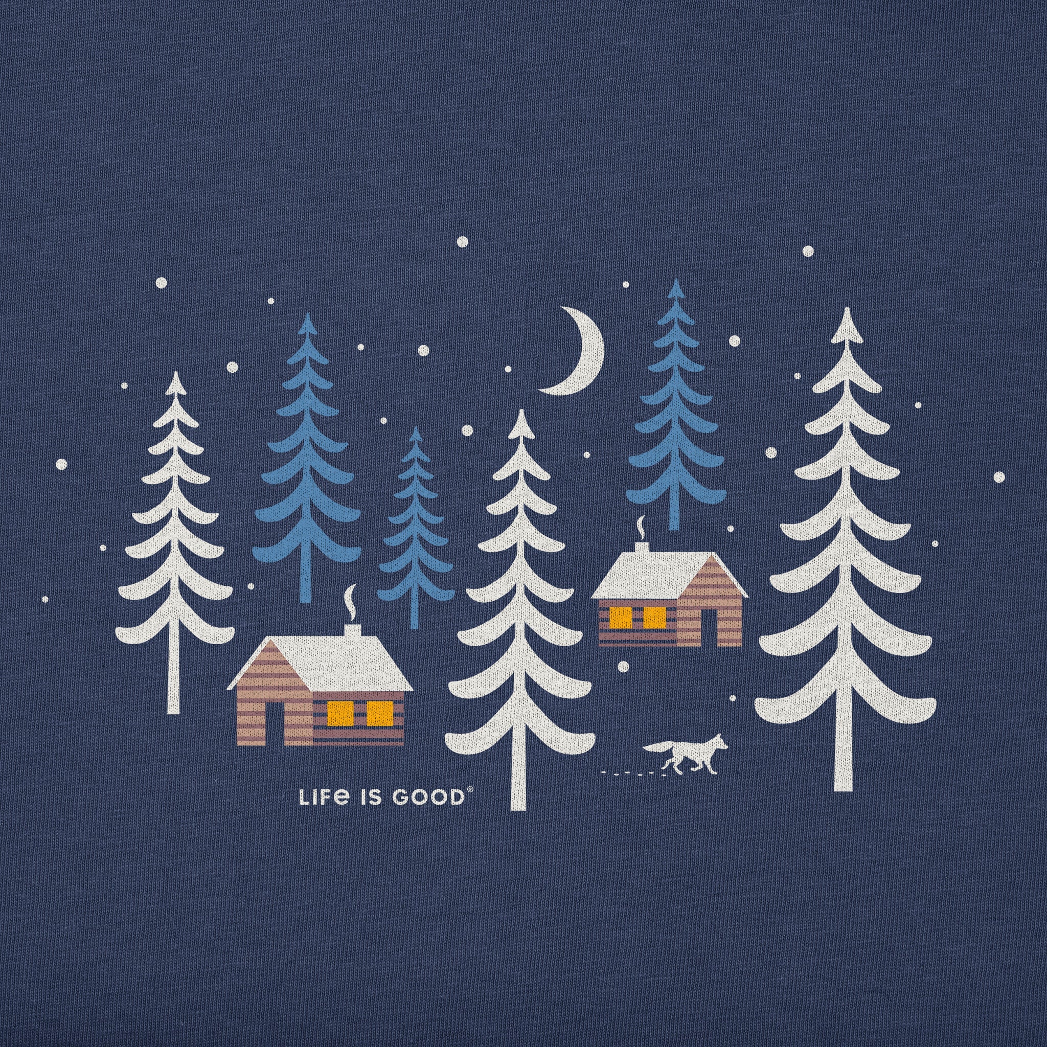 Men's Winter Cabins Fox Long Sleeve Crusher Tee