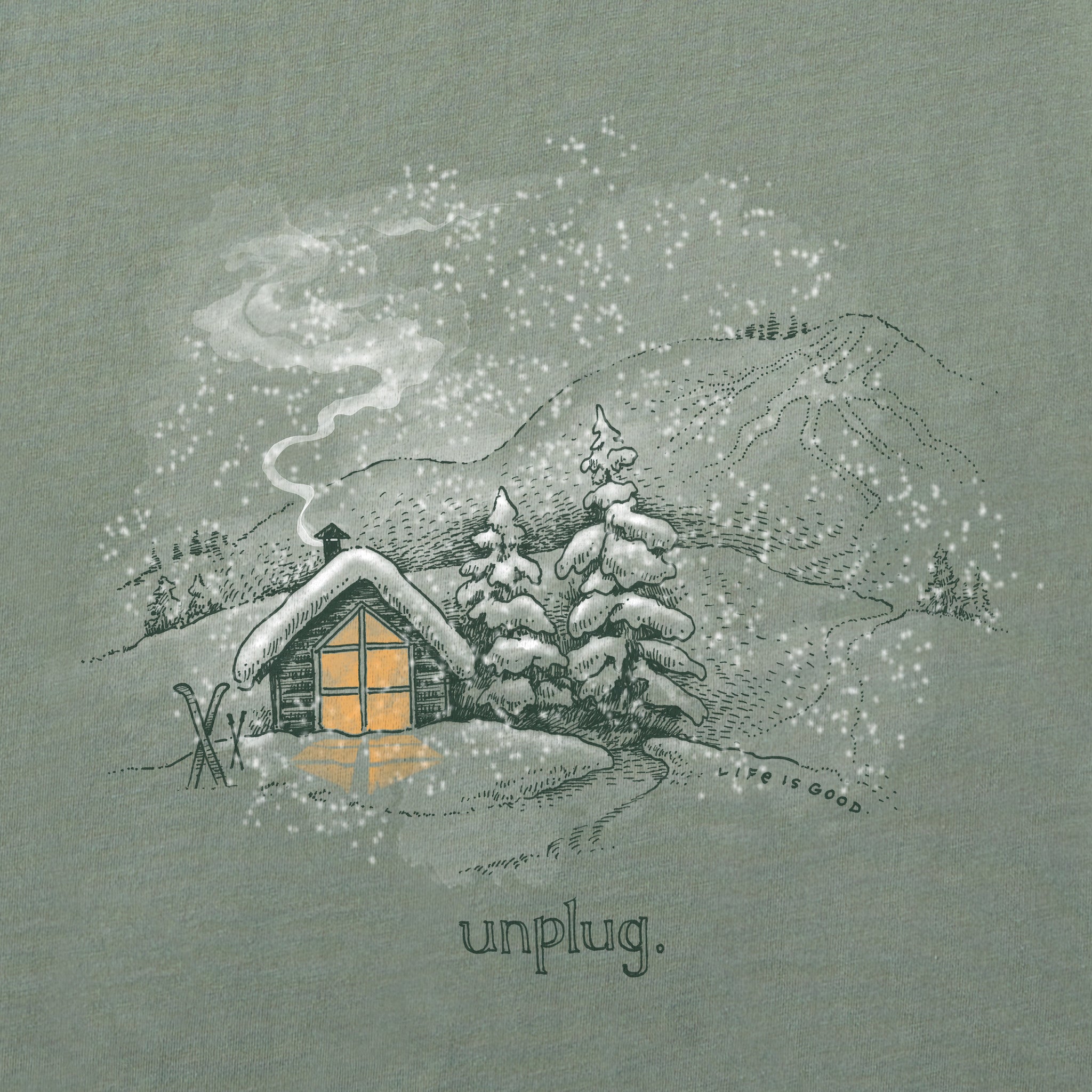 Men's Finline Unplug Ski Camp Short Sleeve Crusher Tee