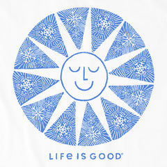 Kids Woodcut Smiling Sun Short Sleeve Crusher Tee