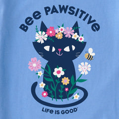 Kids Bee Pawsitive Flower Crown Kitty Short Sleeve Crusher Tee