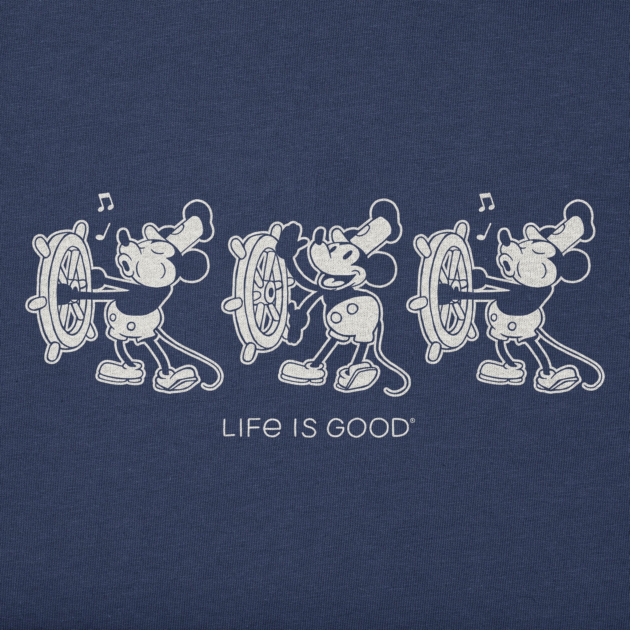 Men's Steamboat Willie at the Helm Short Sleeve Crusher Tee