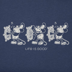 Men's Steamboat Willie at the Helm Short Sleeve Crusher Tee