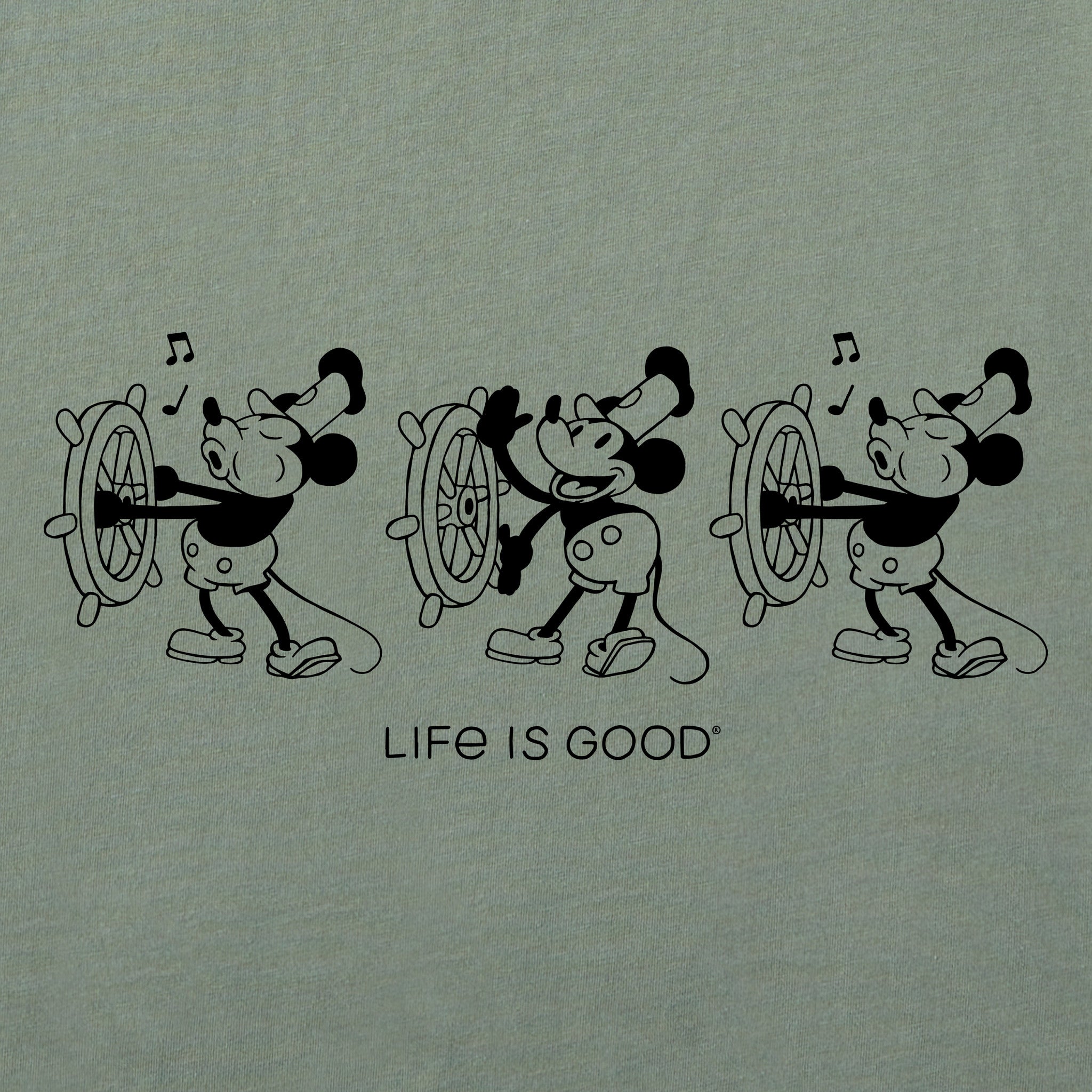 Men's Steamboat Willie at the Helm Short Sleeve Crusher Tee