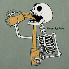 Men's Free Refills Skeleton Long Sleeve Crusher Tee