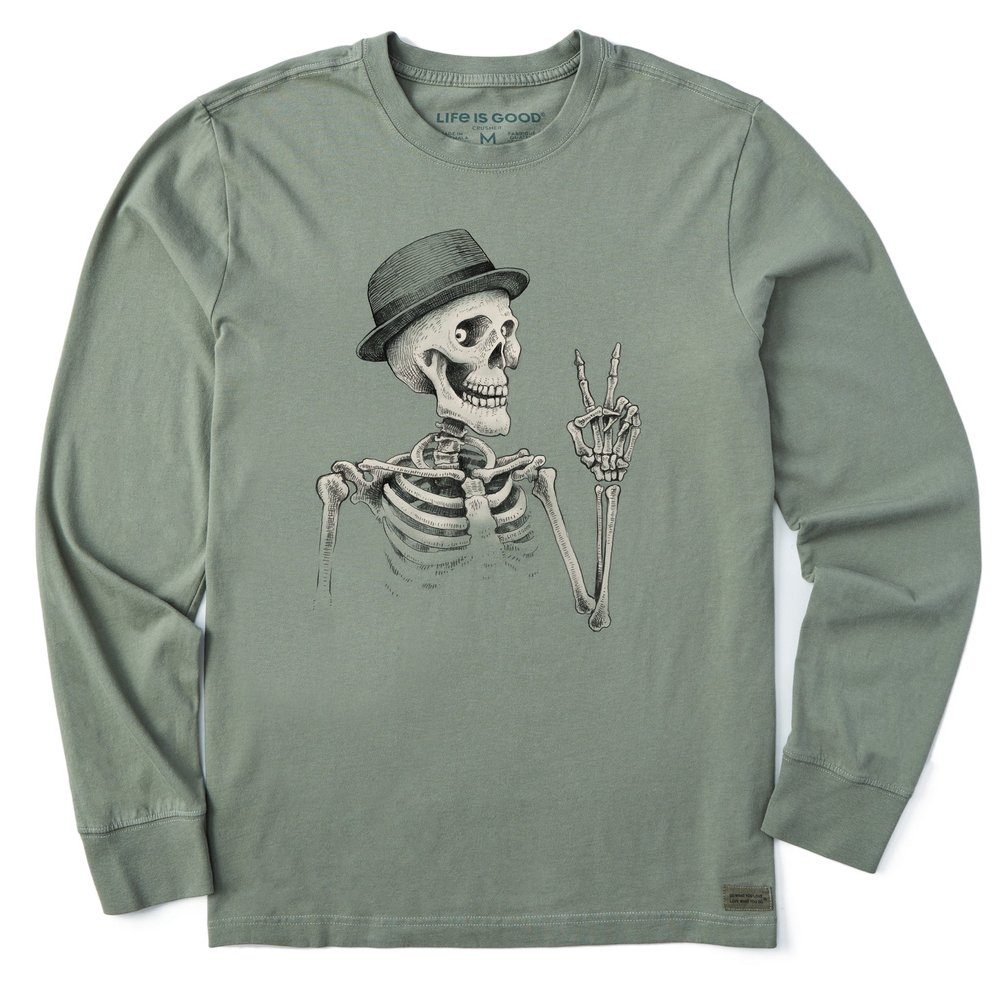 Men's Peaceful Bones Long Sleeve Crusher Tee