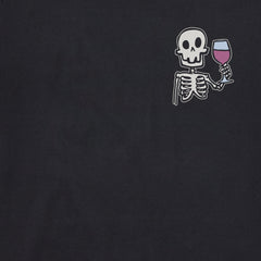Men's Skeleton with Wine Long Sleeve Crusher Tee
