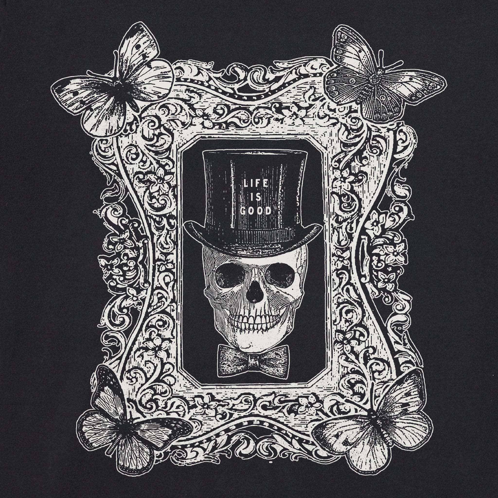 Men's Antique Treat Every Day Skull Long Sleeve Crusher Tee