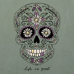 Women's Daisy Skull Long Sleeve Crusher Tee