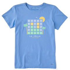 Women's La Jolla Word Game Short Sleeve Crusher Tee