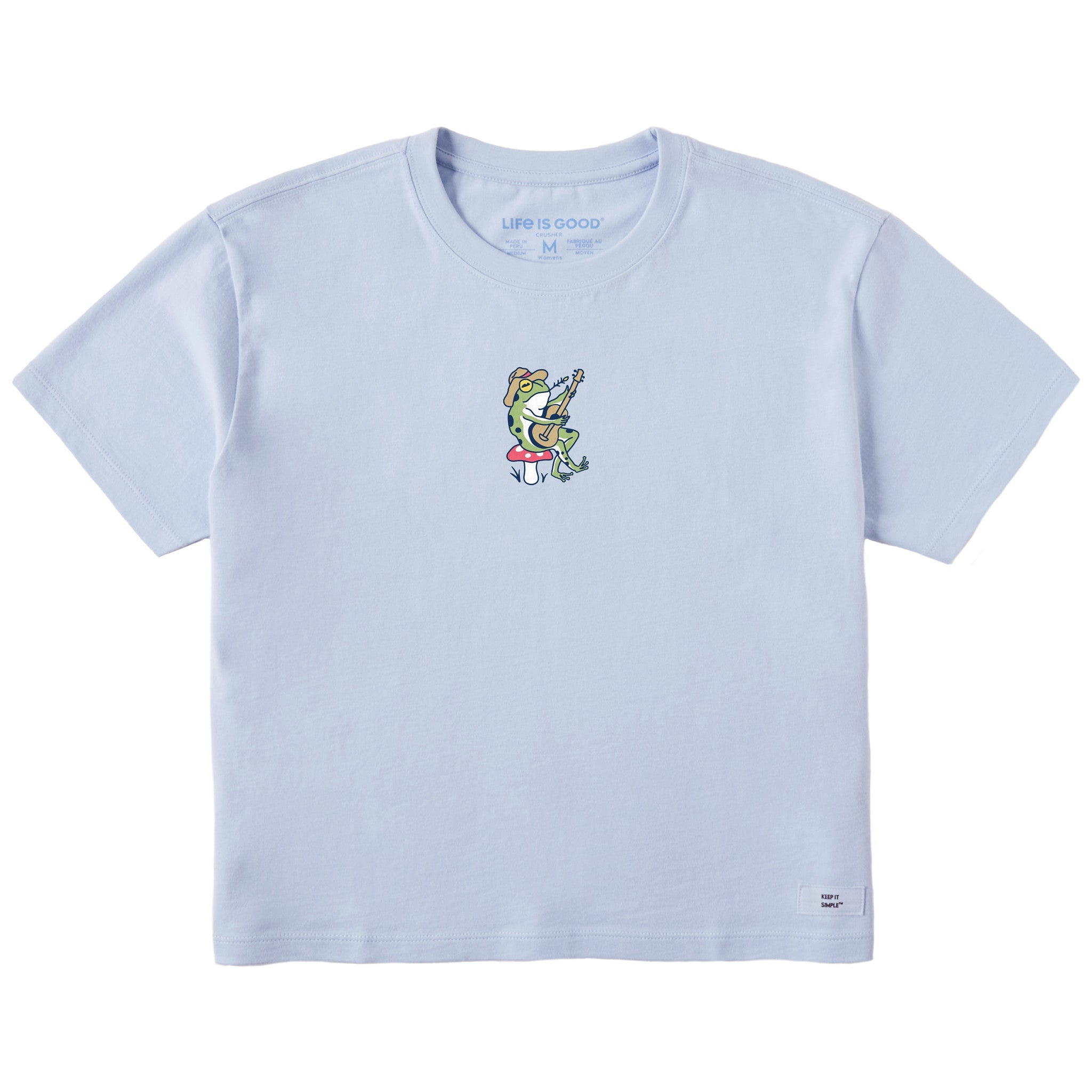 Women's Frog Guitar Short Sleeve Crusher Boxy Tee