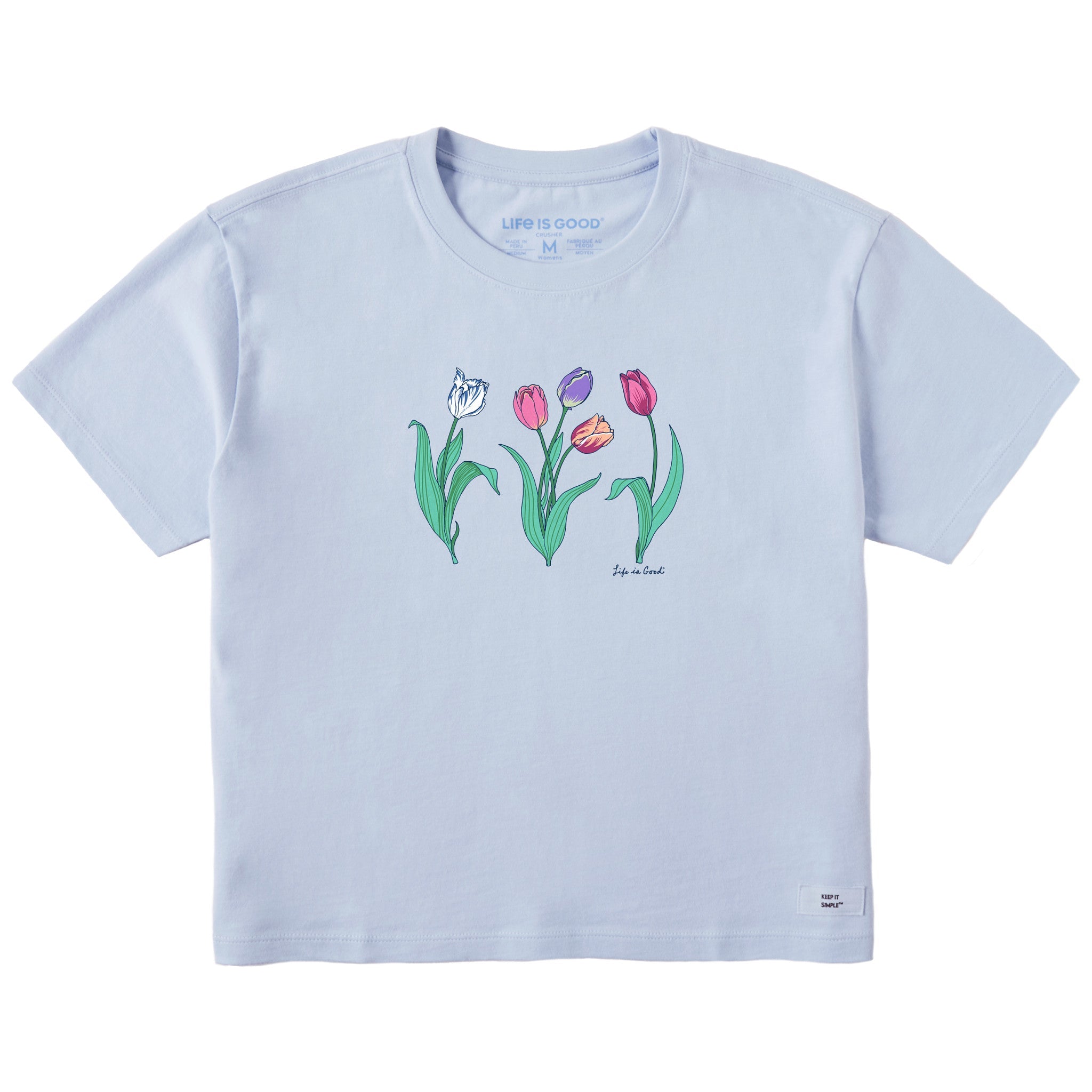 Women's 3 Genuine Tulips Short Sleeve Crusher Boxy Tee